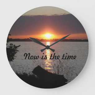 Now is the Time Wall Clock Große Wanduhr