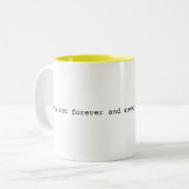 Now ist nicht für immer und ist nie eine Last der Zweifarbige Tasse (Vorderseite Links)