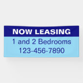 Now Leasing Dark & Light Blue Apartments for Rent Banner (Horizontal)