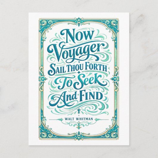"Now Voyager" Zitat Postkarte (Vorderseite)