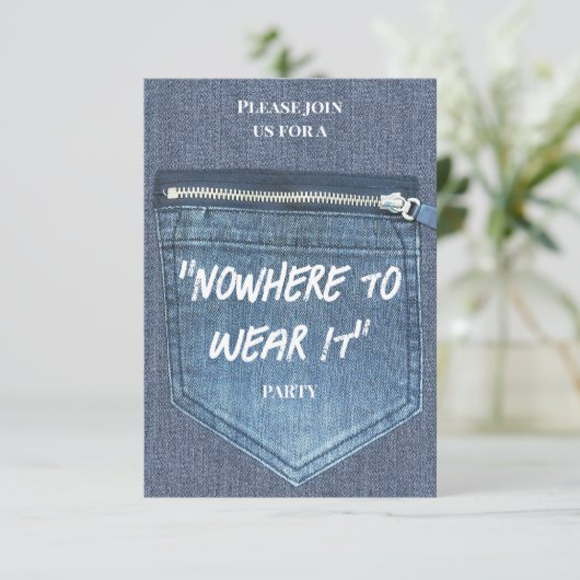 "Nowhere To Wear It" Party Einladung (Stehend Vorderseite)
