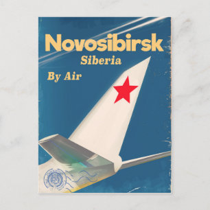Nowosibirsk Sibirien Sowjetunion Flugposter Postkarte