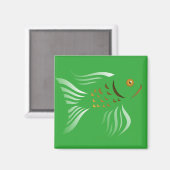 Nowruz Goldfish Vector Grafik Grüner Hintergrund Magnet (Vorderseite/Rückseite)