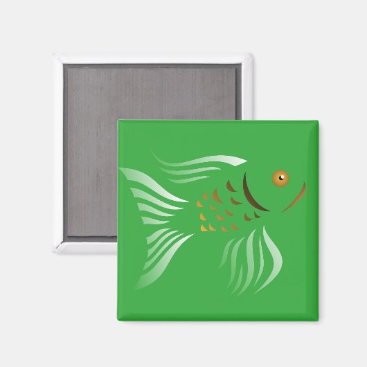 Nowruz Goldfish Vector Grafik Grüner Hintergrund Magnet (Vorderseite/Rückseite)