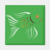Nowruz Goldfish Vector Grafik Grüner Hintergrund Magnet (Vorne)
