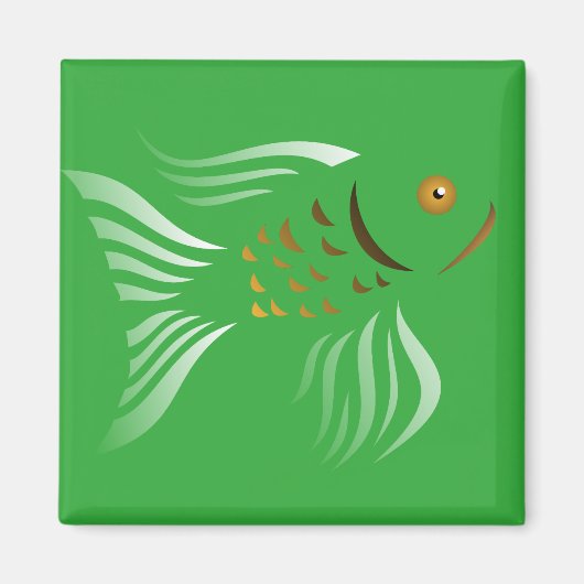 Nowruz Goldfish Vector Grafik Grüner Hintergrund Magnet (Vorne)