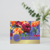 Nowruz Mubarak. Frühlingsurkunst Persisches Neujah Feiertagspostkarte (Stehend Vorderseite)