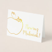 nowruz Mubarak! Goldfolie zacken Apfel Folienkarte (Vorderseite)