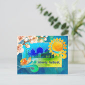 Nowruz Mubarak. Persian New Year Postcards Feiertagspostkarte (Stehend Vorderseite)