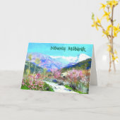 Nowruz Mubarak. Persisches Neujahr Karte (Gelbe Blume)