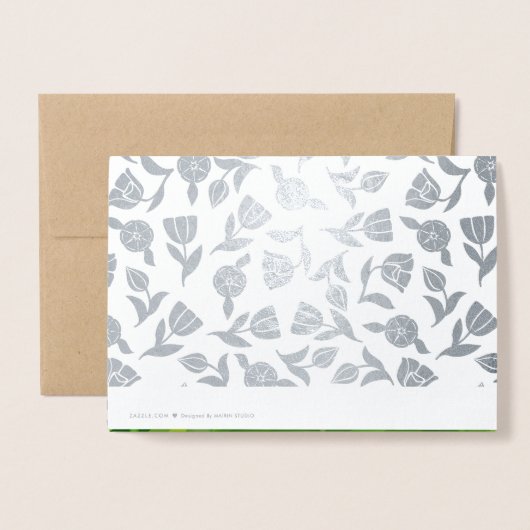 Nowruz Mubarak. Real Foil Persian New Year Cards Folienkarte (Rückseite mit Umschlag)