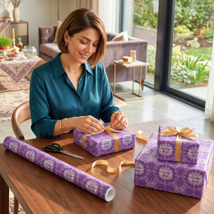 Nowruz Persian New Year Dinner Party Gaben Violet Geschenkpapier