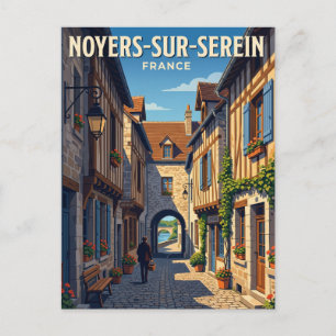 Noyers-sur-Serein Gasse Frankreich Postkarte