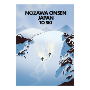 Nozawa Onsen Japan Ski drucken. Fotodruck