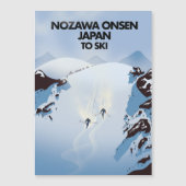 Nozawa Onsen Japan Ski drucken. Magnetkarte (Vorderseite)