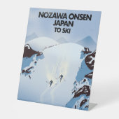 Nozawa Onsen Japan Ski drucken. Sockelschild (Vorderseite)