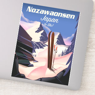 Nozawaonsen Japan auf Ski Aufkleber