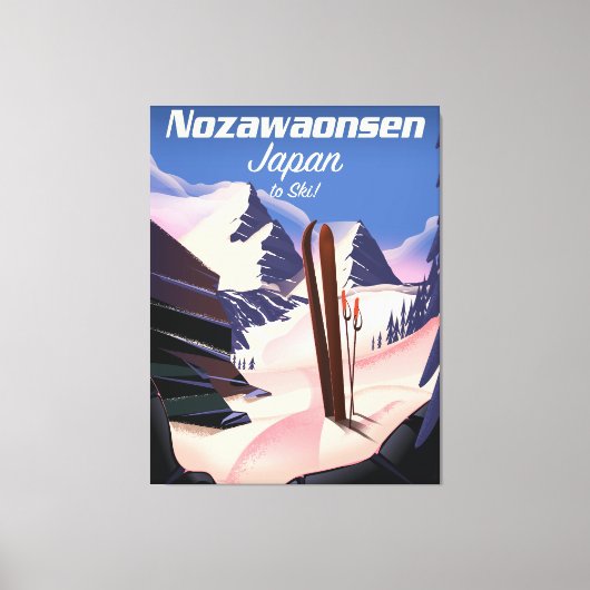 Nozawaonsen Japan auf Ski Leinwanddruck (Vorderseite)