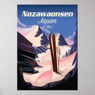 Nozawaonsen Japan auf Ski Poster