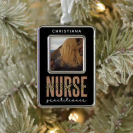 NP-Abschluss-Foto für benutzerdefinierte Krankenpf Rahmen-Ornament Silber
