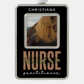 NP-Abschluss-Foto für benutzerdefinierte Krankenpf Rahmen-Ornament Silber (Vorderseite)