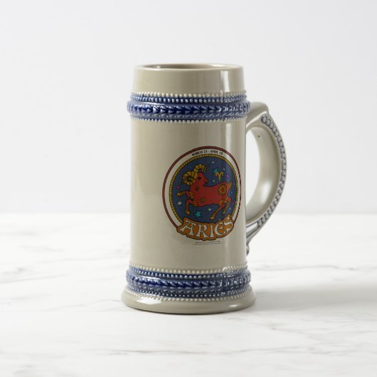 NP Aries 22oz Stein Bierglas (VorderseiteRechts)