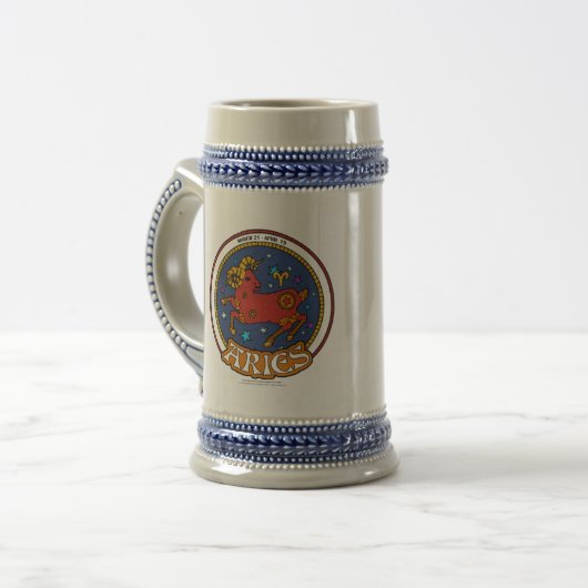 NP Aries 22oz Stein Bierglas (Vorderseite Links)