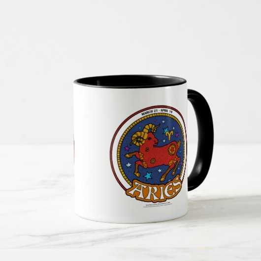 NP Aries Black 11 oz Ringer Tasse (VorderseiteRechts)