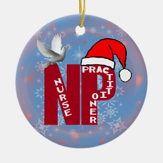 NP CHRISTMAS ORNAMENT SANTA HAT NURSE PRACTIONER (Vorne)