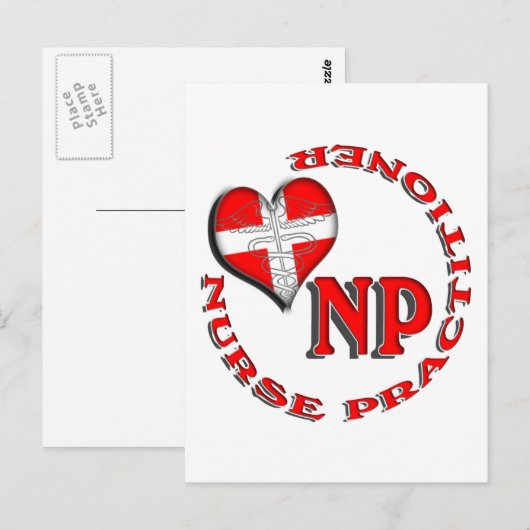 NP CIRCULAR LOGO NURSE PRACTITIONER POSTKARTE (Vorne/Hinten)
