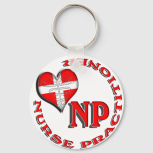 NP CIRCULAR LOGO NURSE PRACTITIONER SCHLÜSSELANHÄNGER