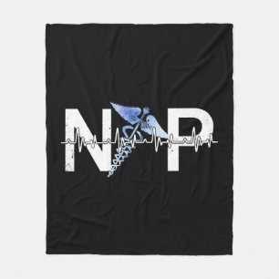 NP Heartbeat Nurse Practitioner Certified Nursing Fleecedecke