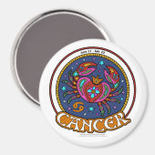 NP Krebs groß, 3 Zoll rund Magnet (Vorderseite/Rückseite)