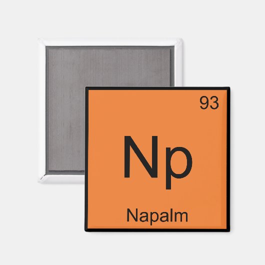 NP - Neapel-Chemie-Element Symbol Funny T-Shirt Magnet (Vorderseite/Rückseite)