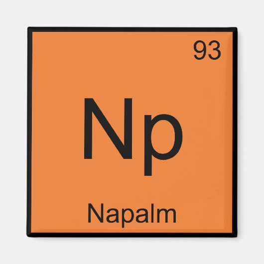 NP - Neapel-Chemie-Element Symbol Funny T-Shirt Magnet (Vorne)