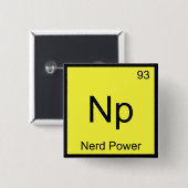 Np - Nerd Power Chemistry Element Symbol T - Shirt Button (Vorne & Hinten)