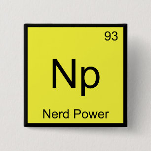 Np - Nerd Power Chemistry Element Symbol T-Shirt Button