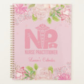 NP Nurse Pink Personalisiert Floral Journal Plane Planer (Vorderseite)