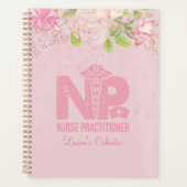 NP Nurse Pink Personalisiert Floral Journal Planer (Vorderseite)