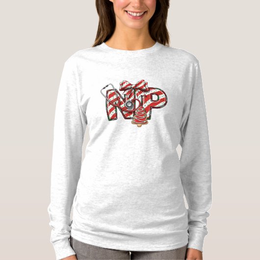 NP Nurse Practitioner Christmas Long Sleeve T-Shirt (Vorderseite)