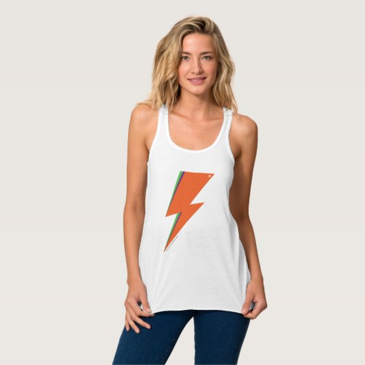 NP Orange Bolt Women's Flowy Racerback Tank Top (Vorderseite Vollansicht)