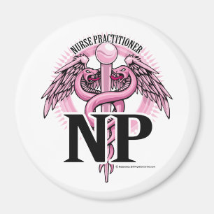 NP PINK Caduceus Magnet