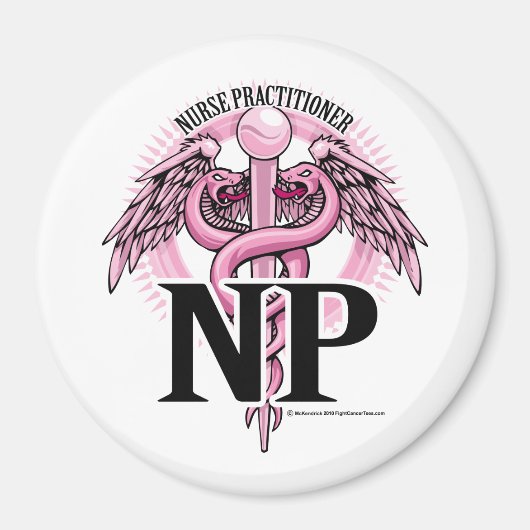 NP PINK Caduceus Magnet (Vorne)