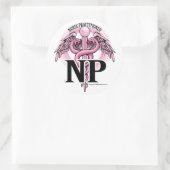 NP PINK Caduceus Runder Aufkleber (Tasche)
