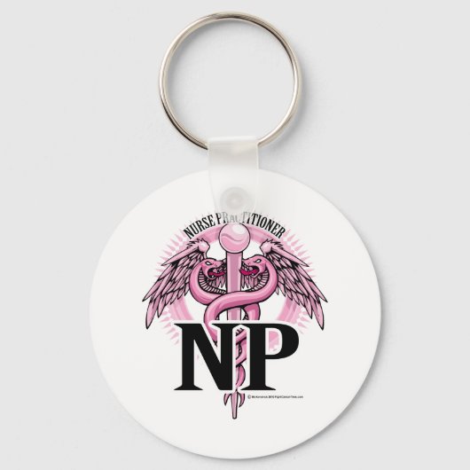 NP PINK Caduceus Schlüsselanhänger (Vorderseite)