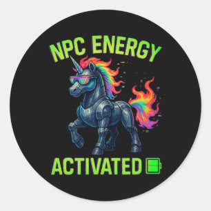 Npc-Energie-aktivierte lustige ästhetische Gamer-R Runder Aufkleber