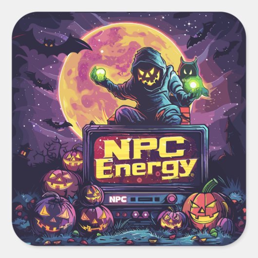 NPC-Energie | ExDesigner | Halloween Quadratischer Aufkleber (Vorderseite)