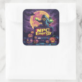 NPC-Energie | ExDesigner | Halloween Quadratischer Aufkleber (Tasche)
