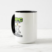 NPC-Modus aktiviert Pixel lustiger Cartoon Tasse (Vorderseite Links)