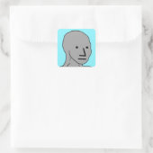 NPC-Wojak-Aufkleber Quadratischer Aufkleber (Tasche)